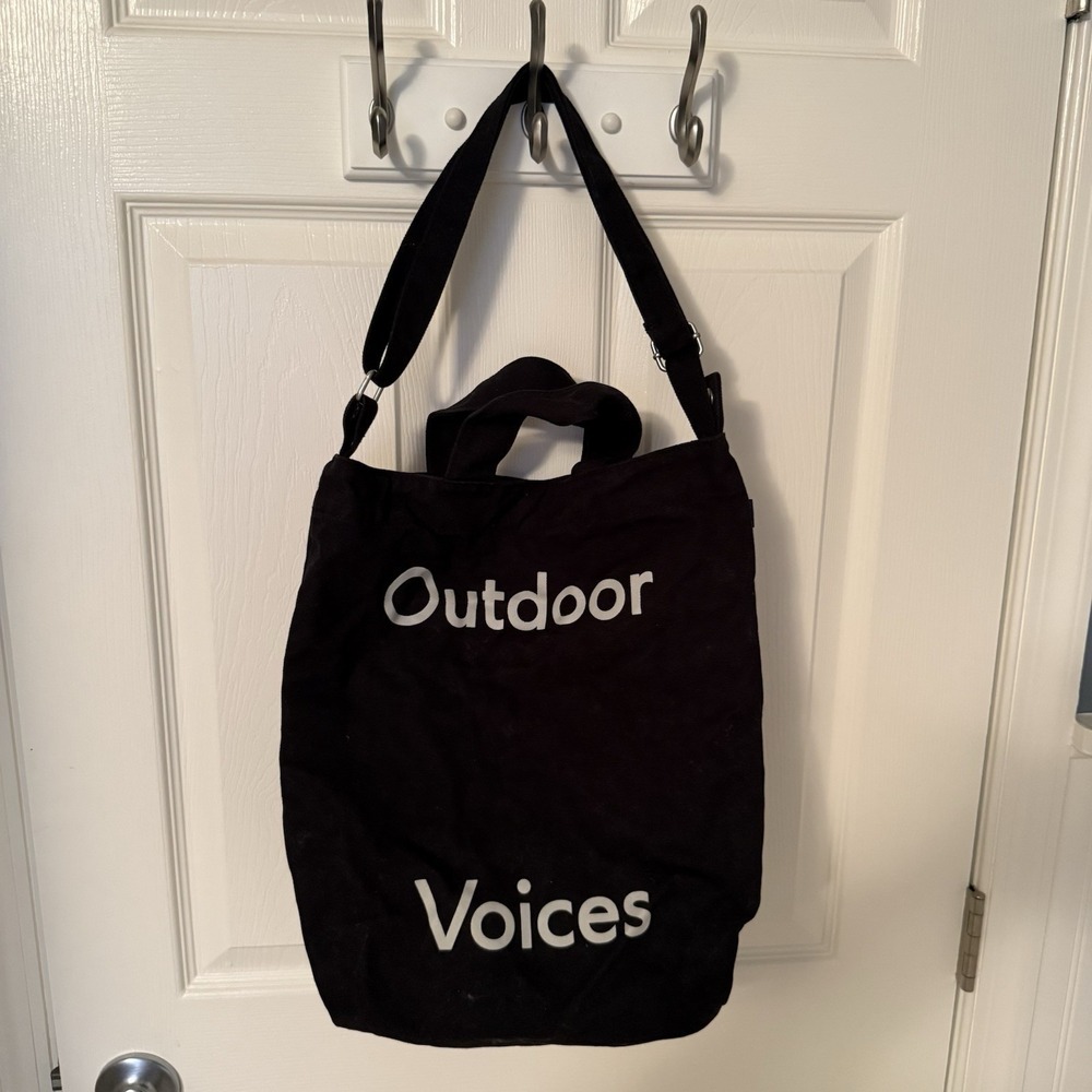 Baggu X Outdoor Voices Duck Bag Shopper Canvas Tote Purse Washable Black - Picture 14 of 14